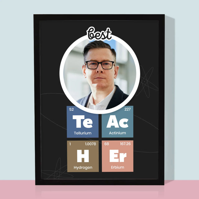 Fotografie Si Semnătură: Teacher Elemente Chimice - Imprimare Cu Ramă 30X40 (Verticală)