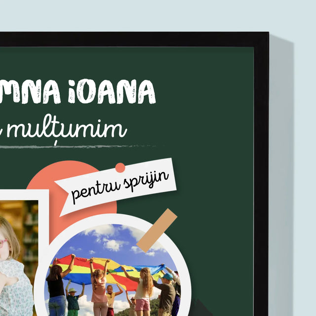 Colaj De Fotografii: Vă Mulțumim Pentru Cunoștințele Dumneavoastră - Imprimare Cu Ramă 30X40 (Verticală)