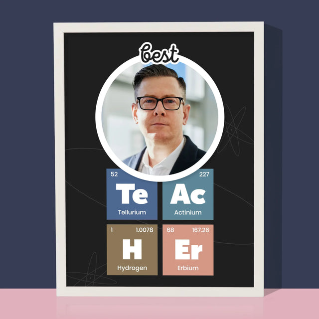 Fotografie Si Semnătură: Teacher Elemente Chimice - Imprimare Cu Ramă 30X40 (Verticală)