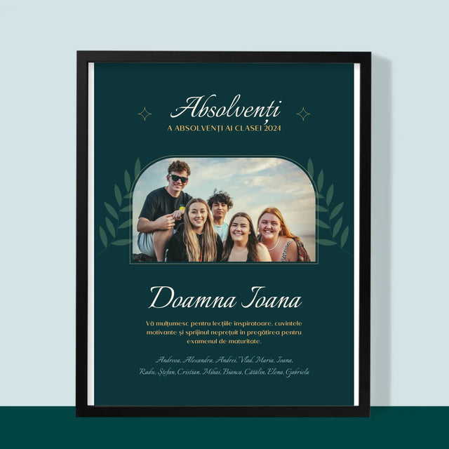 Monogramă: Profesor Vă Mulțumesc - Imprimare Cu Ramă 30X40 (Verticală)