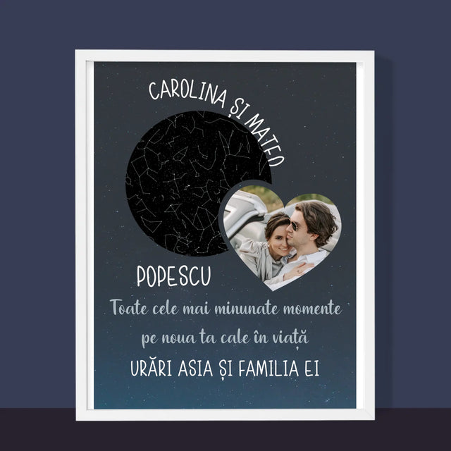 Harta Stelelor: Noua Cale A Vieții Nunta - Imprimare Cu Ramă 30X40 (Verticală)