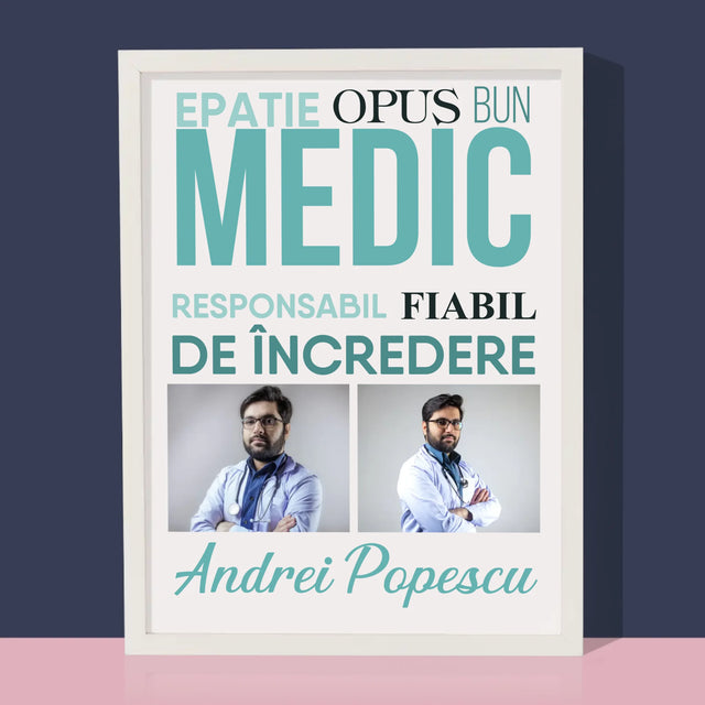 Colaj De Fotografii: Caracteristicile Medicului - Imprimare Cu Ramă 30X40 (Verticală)