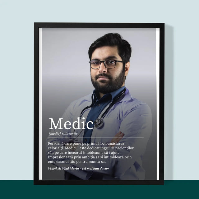 Fotografie Si Semnătură: Definiția Medicului - Imprimare Cu Ramă 30X40 (Verticală)