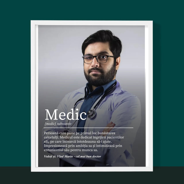 Fotografie Si Semnătură: Definiția Medicului - Imprimare Cu Ramă 30X40 (Verticală)