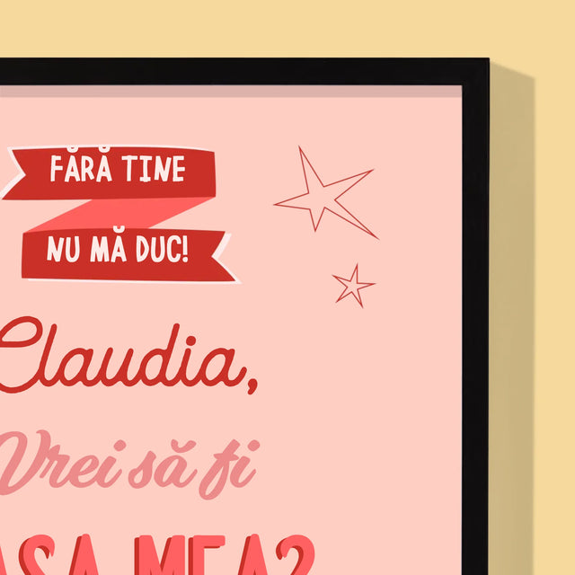 Numele Și Semnătura: Fără Tine Nu Mă Duc - Imprimare Cu Ramă 30X40 (Verticală)