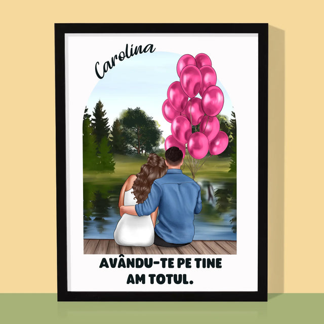 Creator De Personaj: Ea Și El - Imprimare Cu Ramă 30X40 (Verticală)