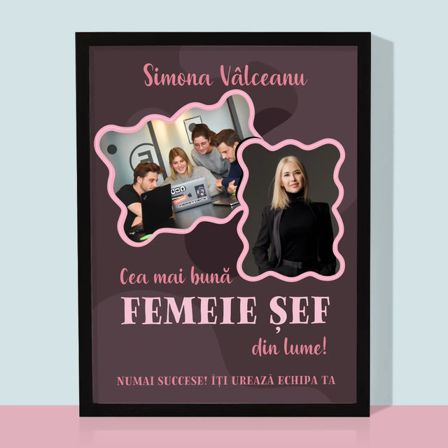 Colaj De Fotografii: Cea Mai Bună Femeie Șef - Imprimare Cu Ramă 30X40 (Verticală)