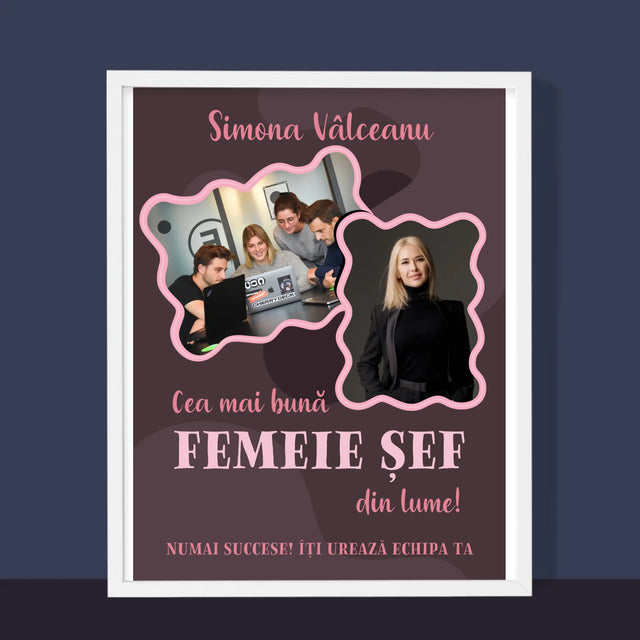 Colaj De Fotografii: Cea Mai Bună Femeie Șef - Imprimare Cu Ramă 30X40 (Verticală)
