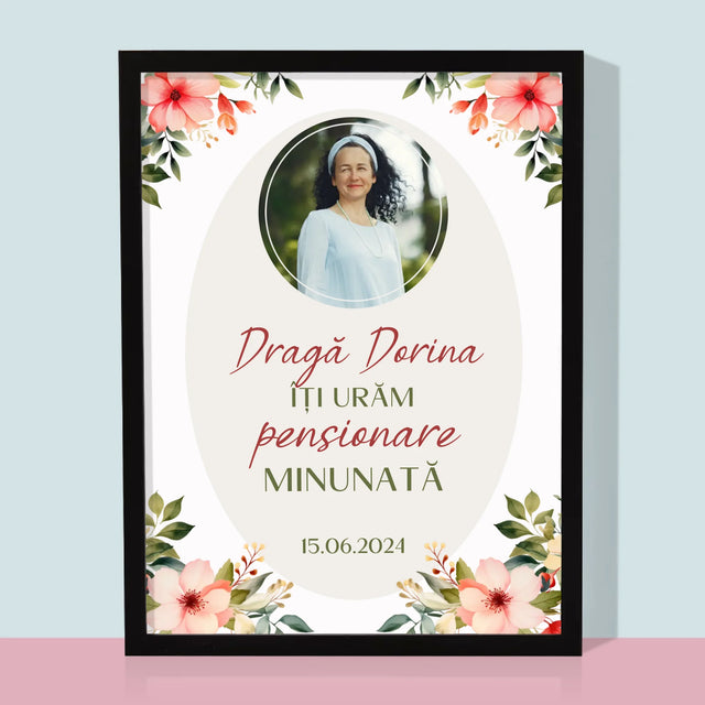 Fotografie Si Semnătură: Pensionare Minunată - Imprimare Cu Ramă 30X40 (Verticală)