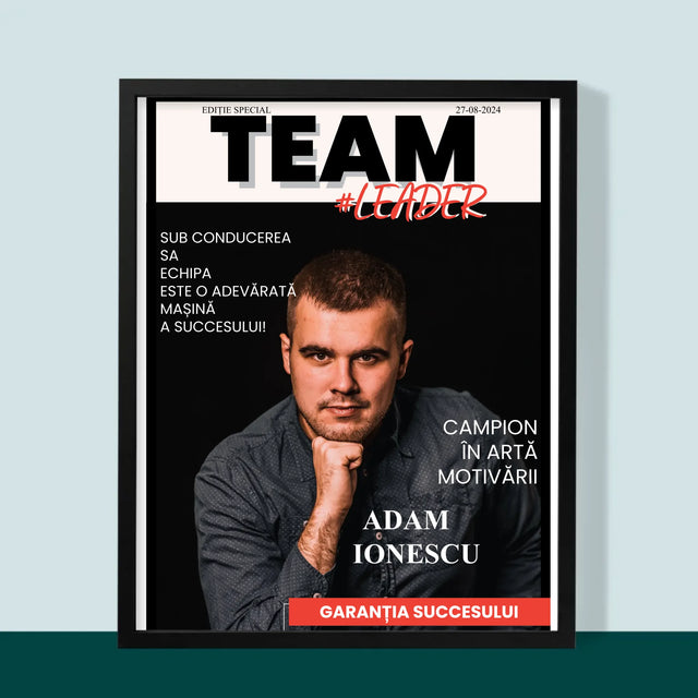 Copertă Derevistă: Team Lider - Imprimare Cu Ramă 30X40 (Verticală)