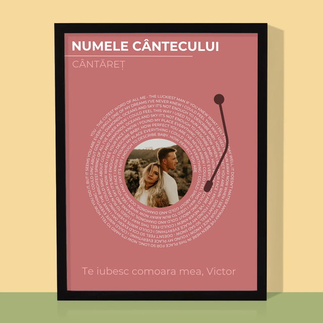 Fotografie Si Semnătură: Cântecul Nostru Album Vinil - Imprimare Cu Ramă 30X40 (Verticală)