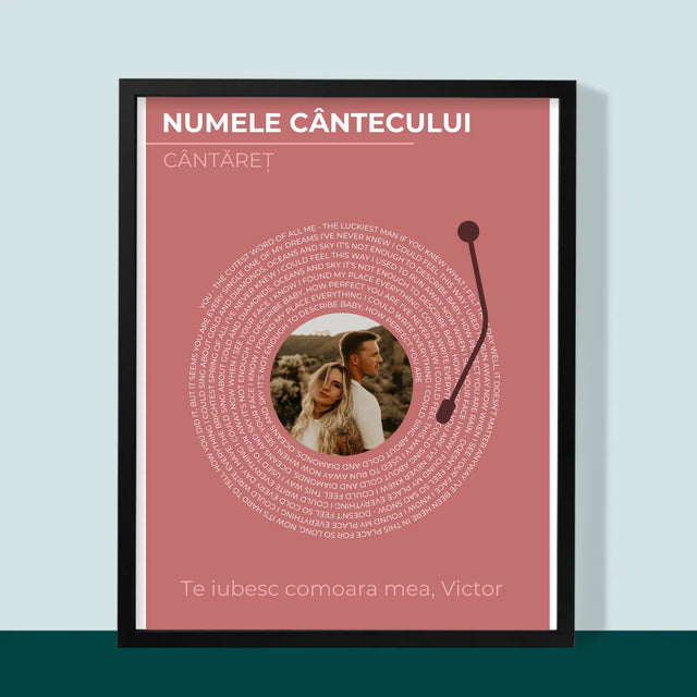Fotografie Si Semnătură: Cântecul Nostru Album Vinil - Imprimare Cu Ramă 30X40 (Verticală)