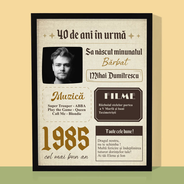 Copertă Derevistă: 40 De Ani În Urmă - Imprimare Cu Ramă 30X40 (Verticală)