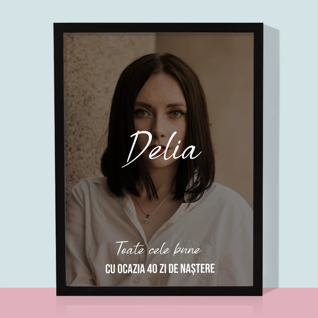 Fotografie Si Semnătură: A 40 Zi De Naștere Toate Cele Bune - Imprimare Cu Ramă 30X40 (Verticală)