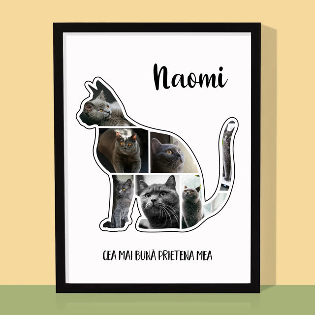 Formă Din Fotografii: Mâțul Cel Mai Bun Prieten - Imprimare Cu Ramă 30X40 (Verticală)