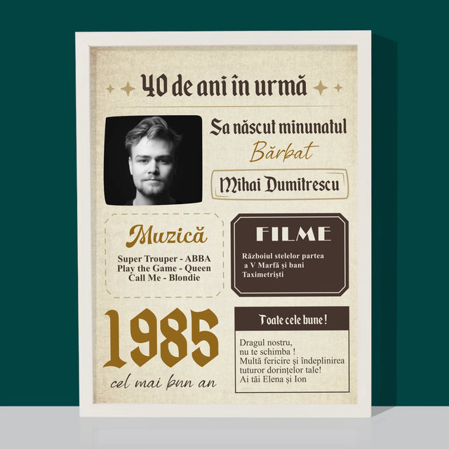 Copertă Derevistă: 40 De Ani În Urmă - Imprimare Cu Ramă 30X40 (Verticală)