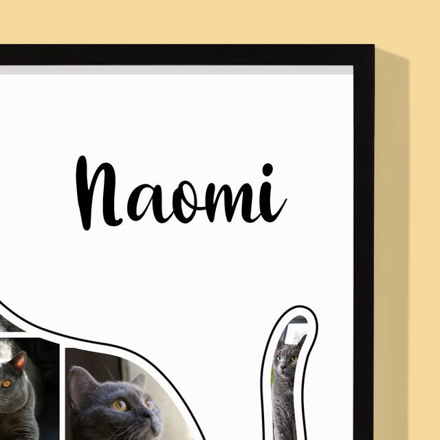 Formă Din Fotografii: Mâțul Cel Mai Bun Prieten - Imprimare Cu Ramă 30X40 (Verticală)