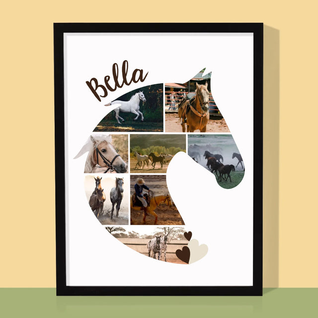 Formă Din Fotografii: Cal - Imprimare Cu Ramă 30X40 (Verticală)