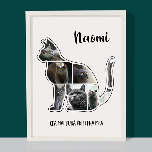 Formă Din Fotografii: Mâțul Cel Mai Bun Prieten - Imprimare Cu Ramă 30X40 (Verticală)