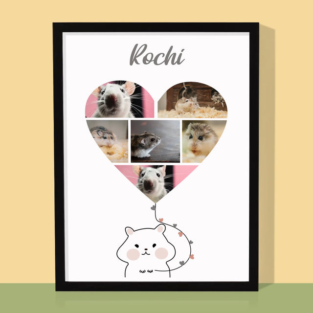 Colaj De Fotografii: Hamster - Imprimare Cu Ramă 30X40 (Verticală)