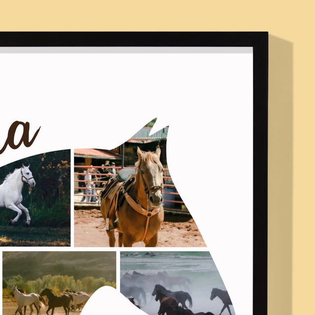 Formă Din Fotografii: Cal - Imprimare Cu Ramă 30X40 (Verticală)