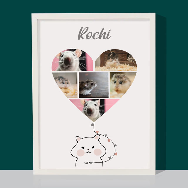 Colaj De Fotografii: Hamster - Imprimare Cu Ramă 30X40 (Verticală)