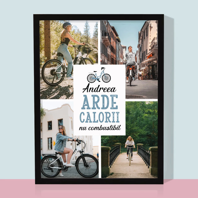 Colaj De Fotografii: Arde Calorii, Dar Nu Combustibil - Imprimare Cu Ramă 30X40 (Verticală)