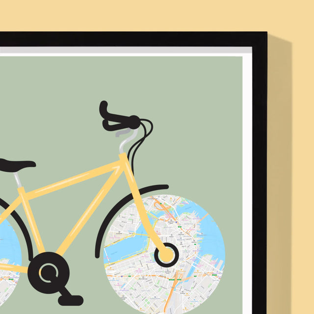 Harta Oraș: Realizările Biciclistului - Imprimare Cu Ramă 30X40 (Verticală)