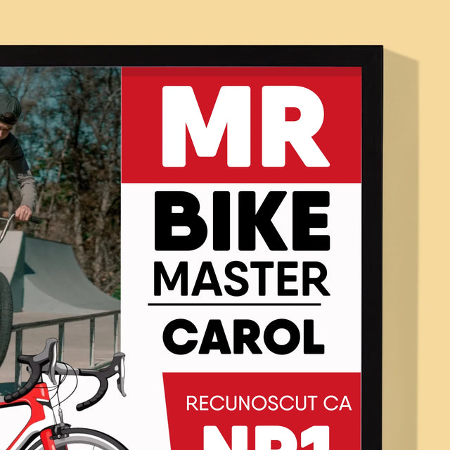 Copertă Derevistă: Mr Bike Master - Imprimare Cu Ramă 30X40 (Verticală)