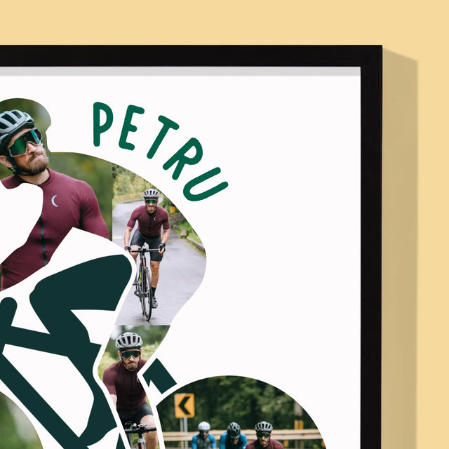 Formă Din Fotografii: Viața E Mai Bună Cu Bicicleta - Imprimare Cu Ramă 30X40 (Verticală)