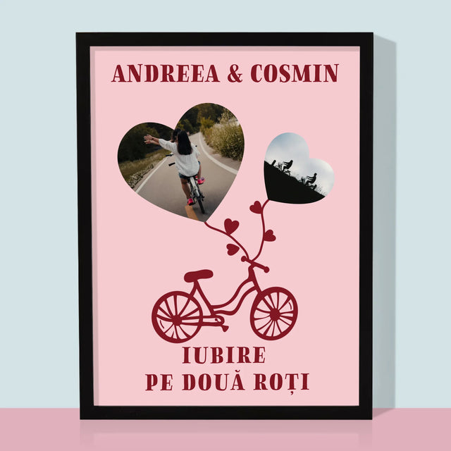 Colaj De Fotografii: Iubire Pe Două Roți - Imprimare Cu Ramă 30X40 (Verticală)