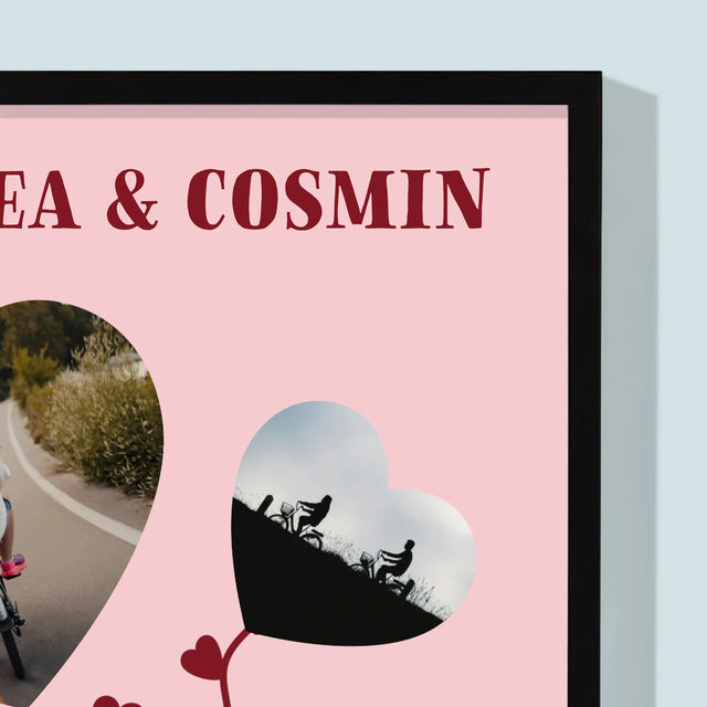 Colaj De Fotografii: Iubire Pe Două Roți - Imprimare Cu Ramă 30X40 (Verticală)