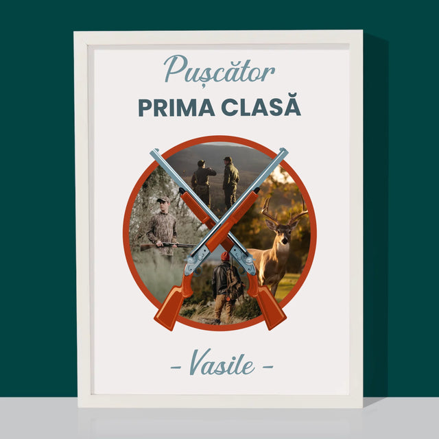 Colaj De Fotografii: Pușcător Prima Clasă - Imprimare Cu Ramă 30X40 (Verticală)
