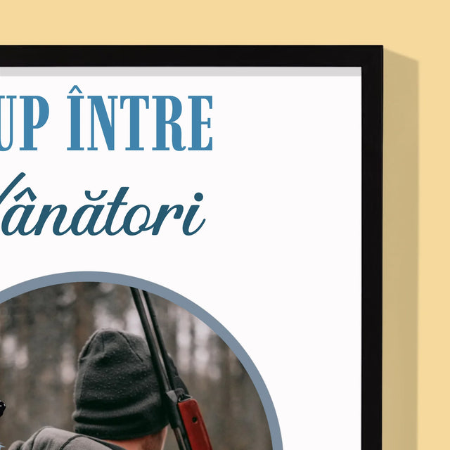 Fotografie Si Semnătură: Lup Între Vânători - Imprimare Cu Ramă 30X40 (Verticală)