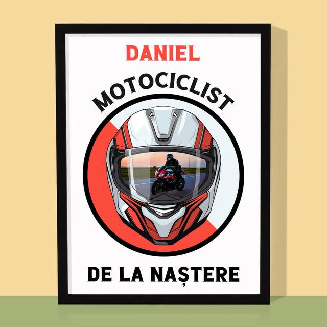 Fotografie Si Semnătură: Motociclist De La Naștere - Imprimare Cu Ramă 30X40 (Verticală)