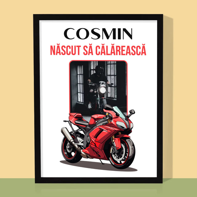 Fotografie Si Semnătură: Născut Să Călărească - Imprimare Cu Ramă 30X40 (Verticală)