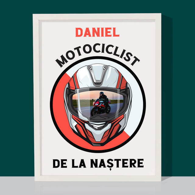 Fotografie Si Semnătură: Motociclist De La Naștere - Imprimare Cu Ramă 30X40 (Verticală)
