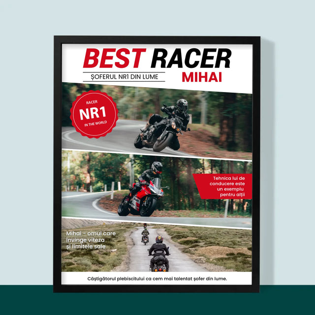 Copertă Derevistă: Best Racer - Imprimare Cu Ramă 30X40 (Verticală)