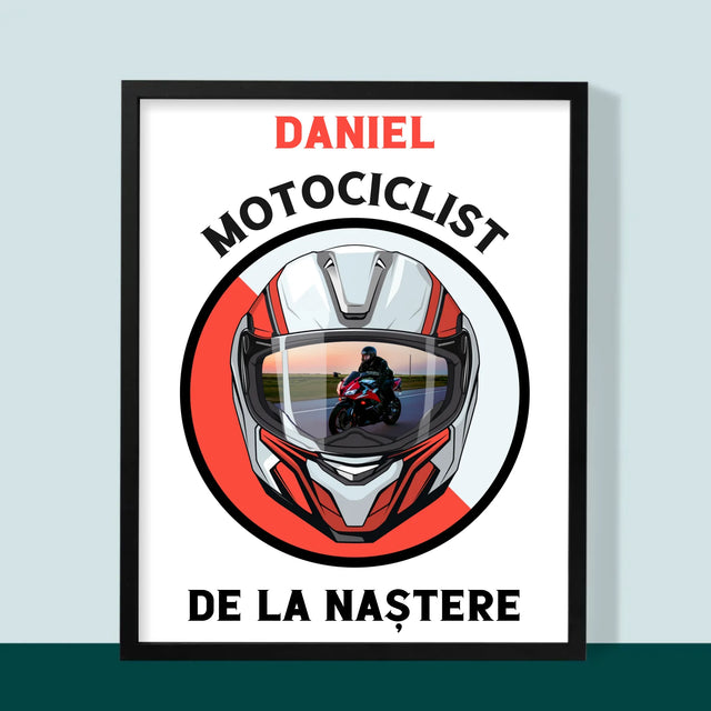 Fotografie Si Semnătură: Motociclist De La Naștere - Imprimare Cu Ramă 30X40 (Verticală)