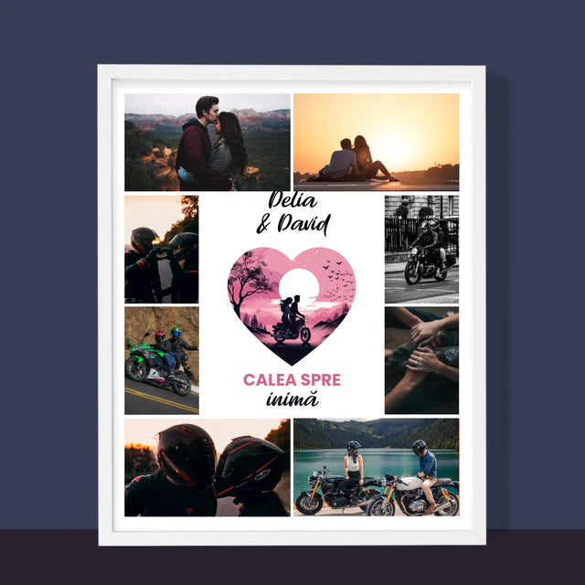 Colaj De Fotografii: Calea Spre Inimă - Imprimare Cu Ramă 30X40 (Verticală)