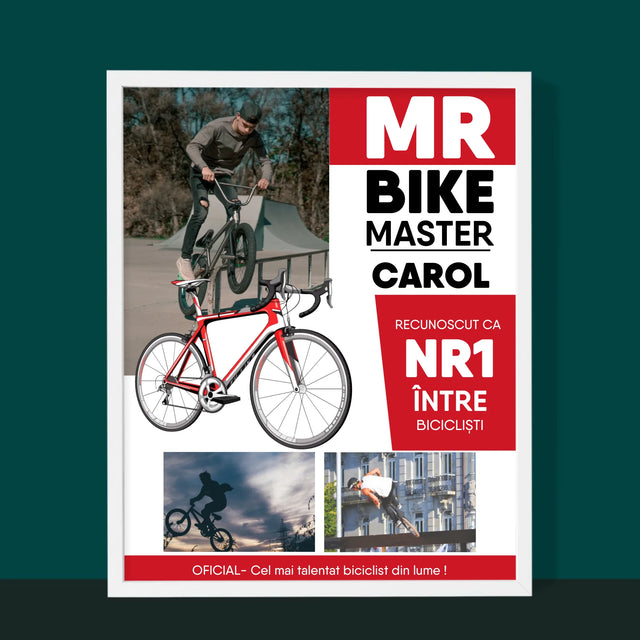 Copertă Derevistă: Mr Bike Master - Imprimare Cu Ramă 30X40 (Verticală)