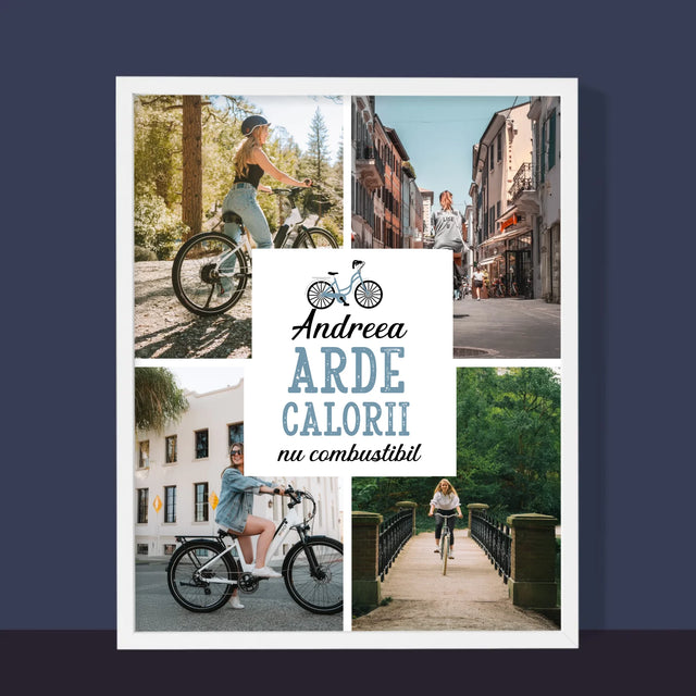 Colaj De Fotografii: Arde Calorii, Dar Nu Combustibil - Imprimare Cu Ramă 30X40 (Verticală)