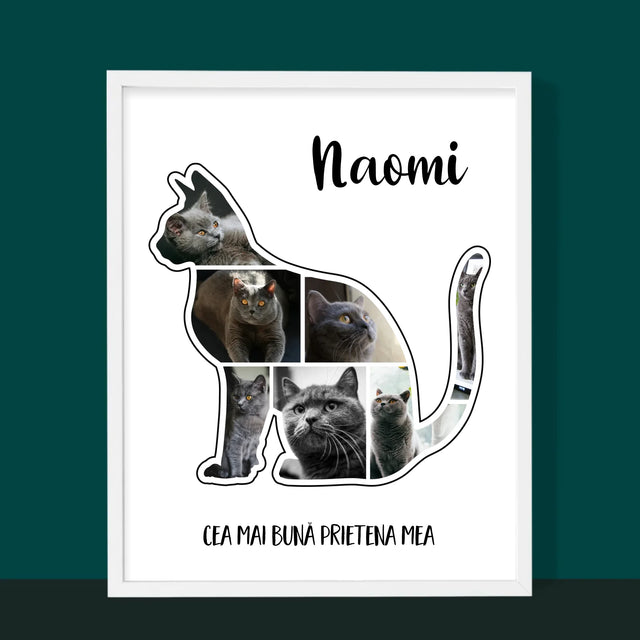 Formă Din Fotografii: Mâțul Cel Mai Bun Prieten - Imprimare Cu Ramă 30X40 (Verticală)