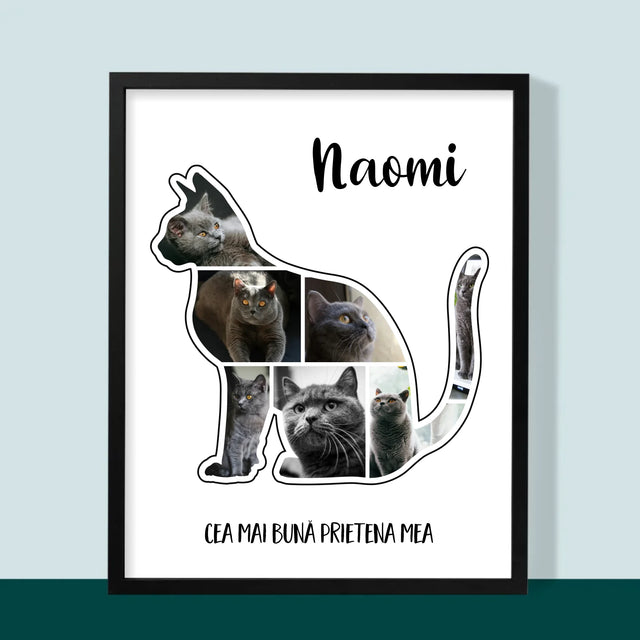 Formă Din Fotografii: Mâțul Cel Mai Bun Prieten - Imprimare Cu Ramă 30X40 (Verticală)