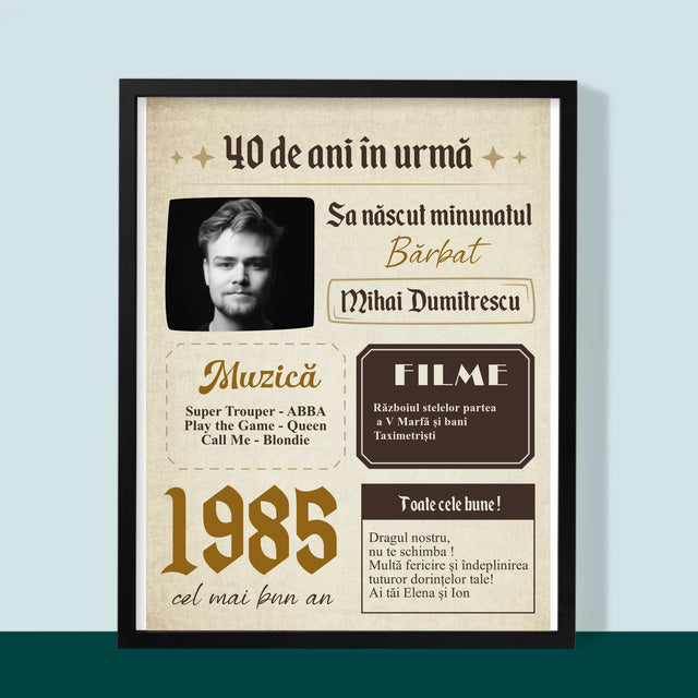 Copertă Derevistă: 40 De Ani În Urmă - Imprimare Cu Ramă 30X40 (Verticală)