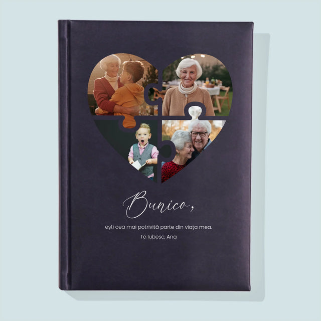 Colaj De Fotografii: Puzzle Inimă Pentru Bunică - Carte Pentru Notițe