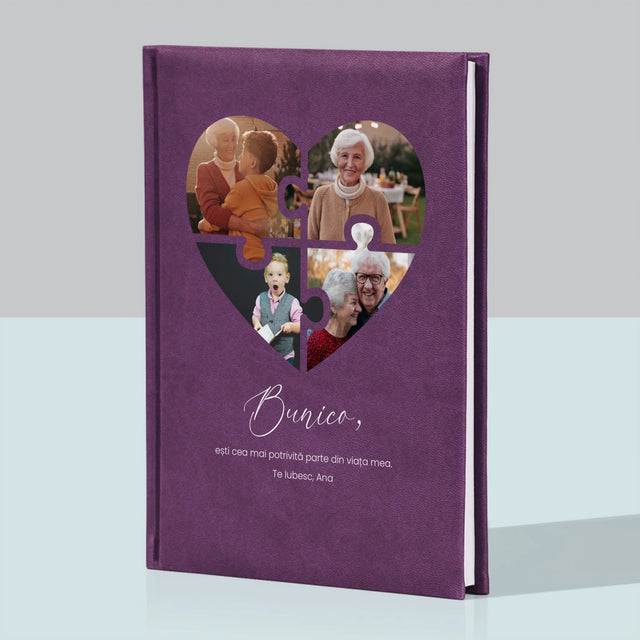 Colaj De Fotografii: Puzzle Inimă Pentru Bunică - Carte Pentru Notițe