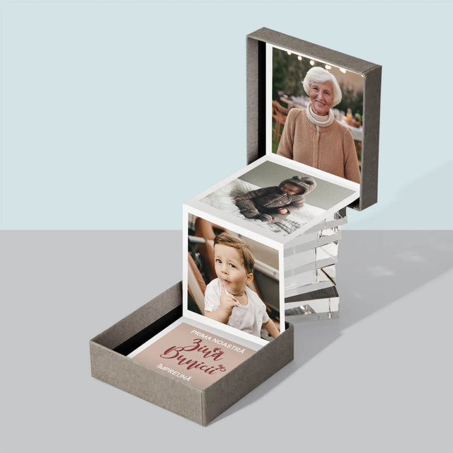 Colaj De Fotografii: Prima Zi A Bunicii - Set De Fotografii Pliante