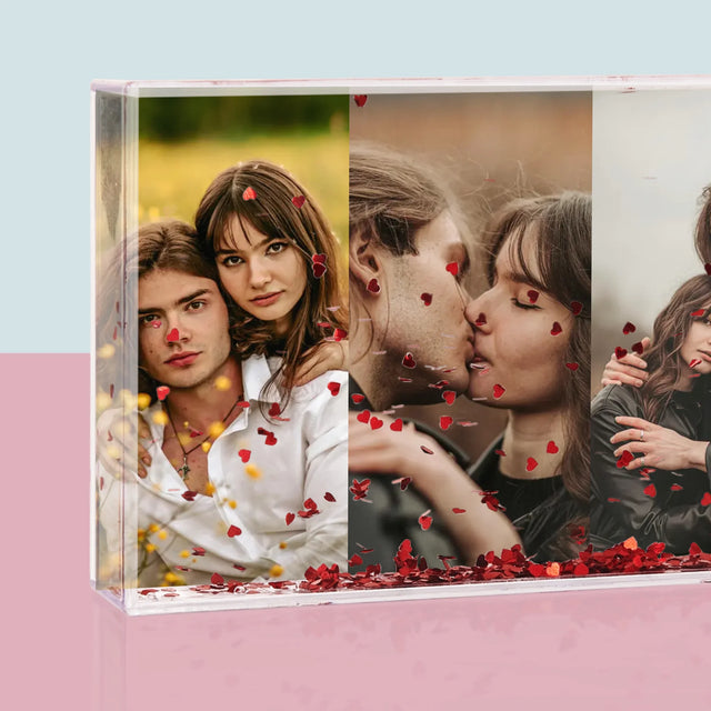 Colaj De Fotografii: 3 Fotografii - Ramă De Sticlă Cu Apă Pentru Fotografii