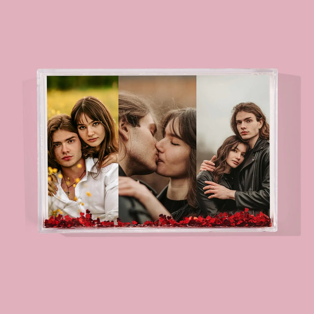 Colaj De Fotografii: 3 Fotografii - Ramă De Sticlă Cu Apă Pentru Fotografii